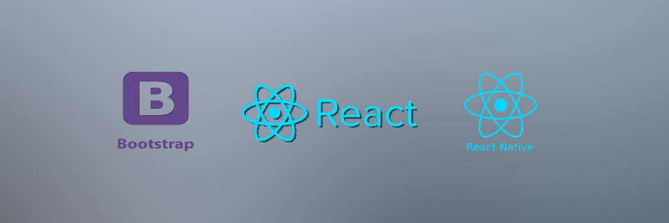 Bootstrap, React, React Native logos